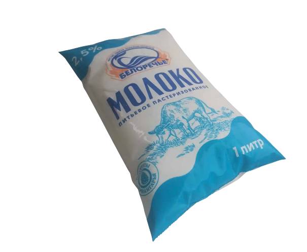 Фото Молоко питьевое пастеризованное 2,5% ГОСТ 1 л. пакет