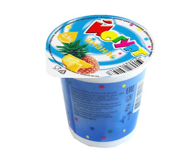 Фото Йогурт 2,5% 400 гр. стакан