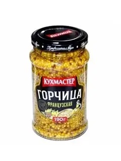 Фото горчица французская из цельных зерен Кухмастер 210 гр.