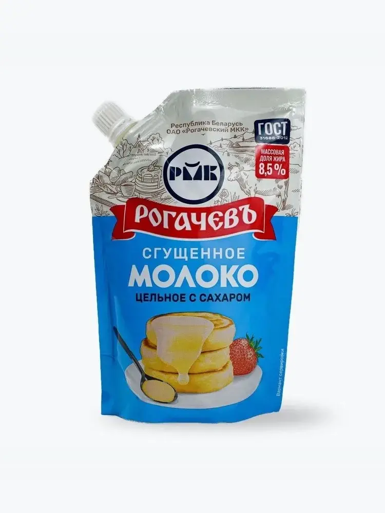 Фото МОЛОКО цельное сгущ. ГОСТ РОГАЧЕВ Д/ПАК 270 г.